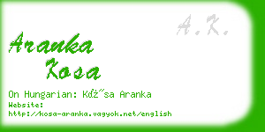 aranka kosa business card